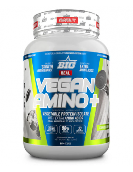 REAL VEGAN AMINO PLUS - Suplemento de proteínas vegetales - Freetime