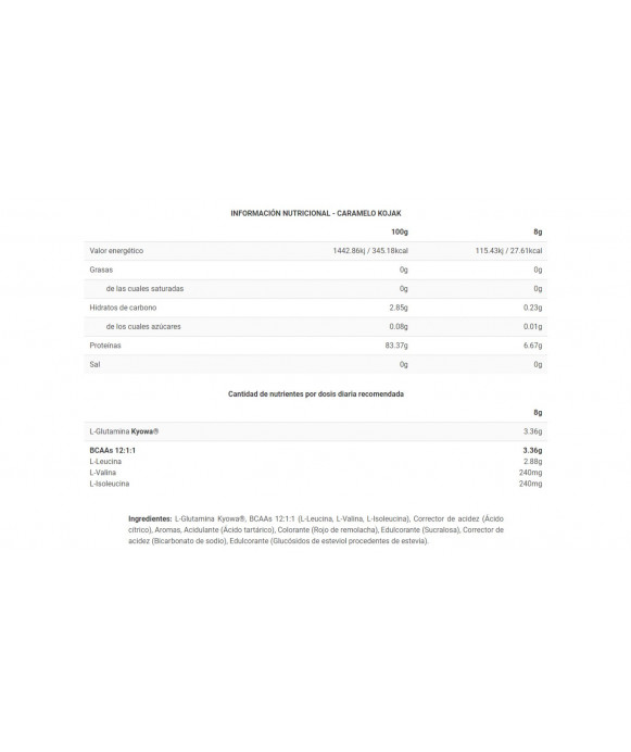 BCAAS + GLUTAMINA 400G - Suplemento de aminoácidos y glutamina - Freetime